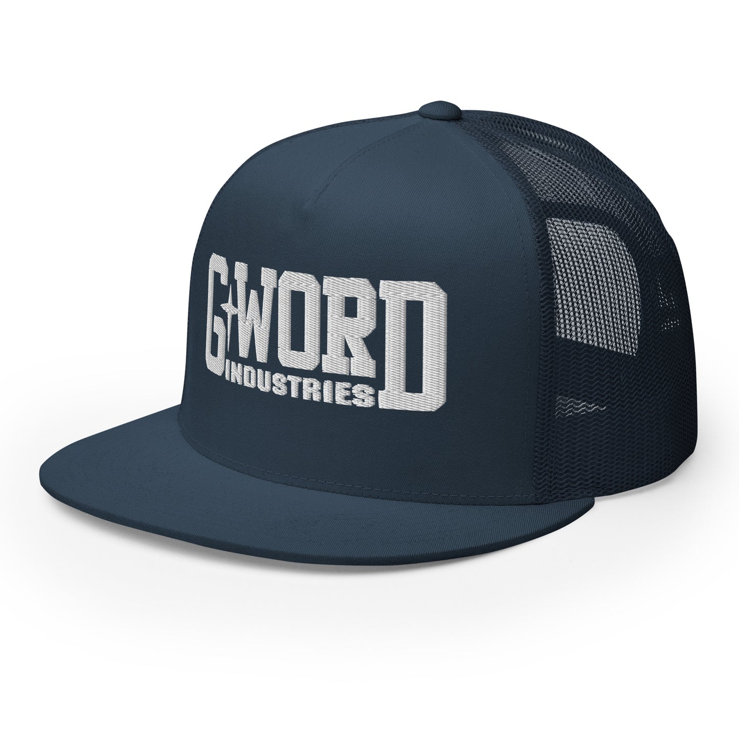GWORD INDUSTRIES - THE LIVING TRUTH COLLECTION - White on Teal on Teal Back - Open Back Trucker Cap