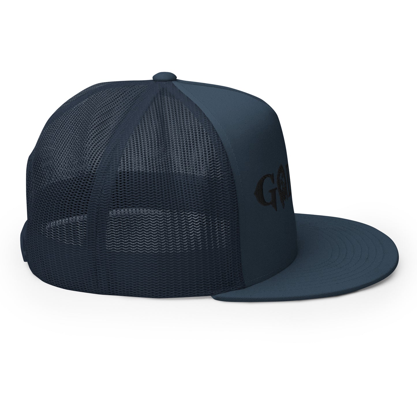 GODHEAD - CHRIST COLLECTION - BLACK on TEAL - Open Back Trucker Cap