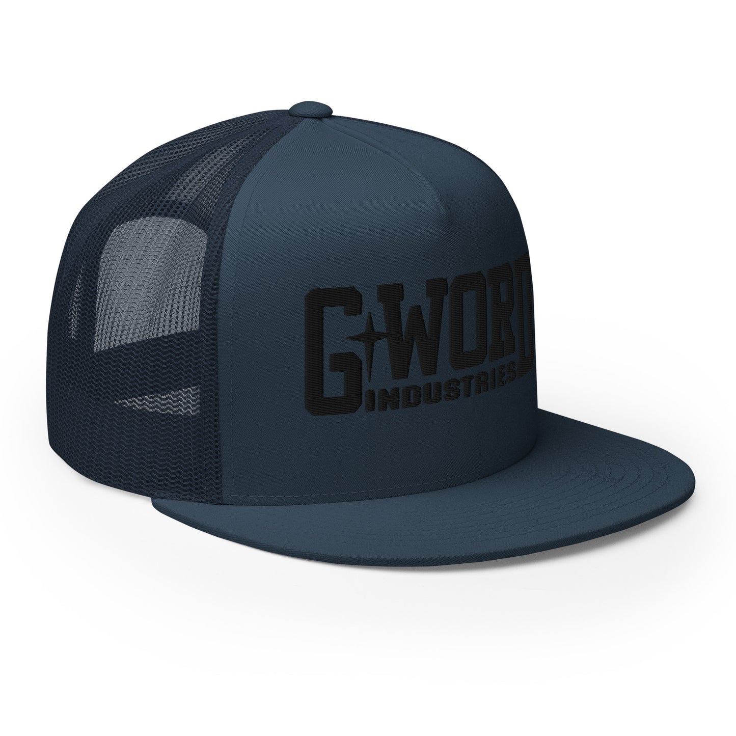 GWORD INDUSTRIES - THE LIVING TRUTH COLLECTION - Black on Teal on Teal Back - Open Back Trucker Cap