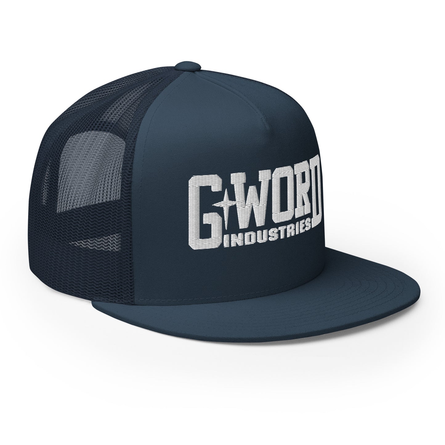GWORD INDUSTRIES - THE LIVING TRUTH COLLECTION - White on Teal on Teal Back - Open Back Trucker Cap