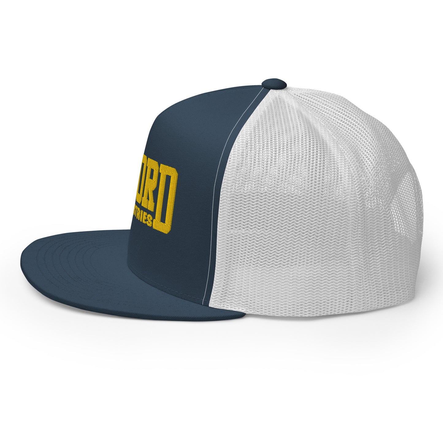 GWORD INDUSTRIES - THE LIVING TRUTH COLLECTION - Gold on Teal on White Back - Open Back Trucker Cap