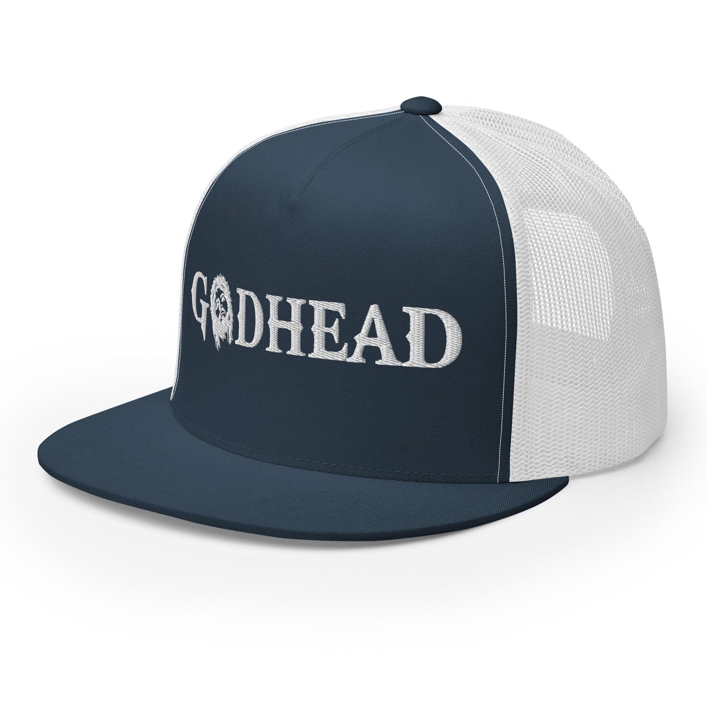 GODHEAD - CHRIST COLLECTION - WHITE on TEAL on TEAL - Open Back Trucker Cap