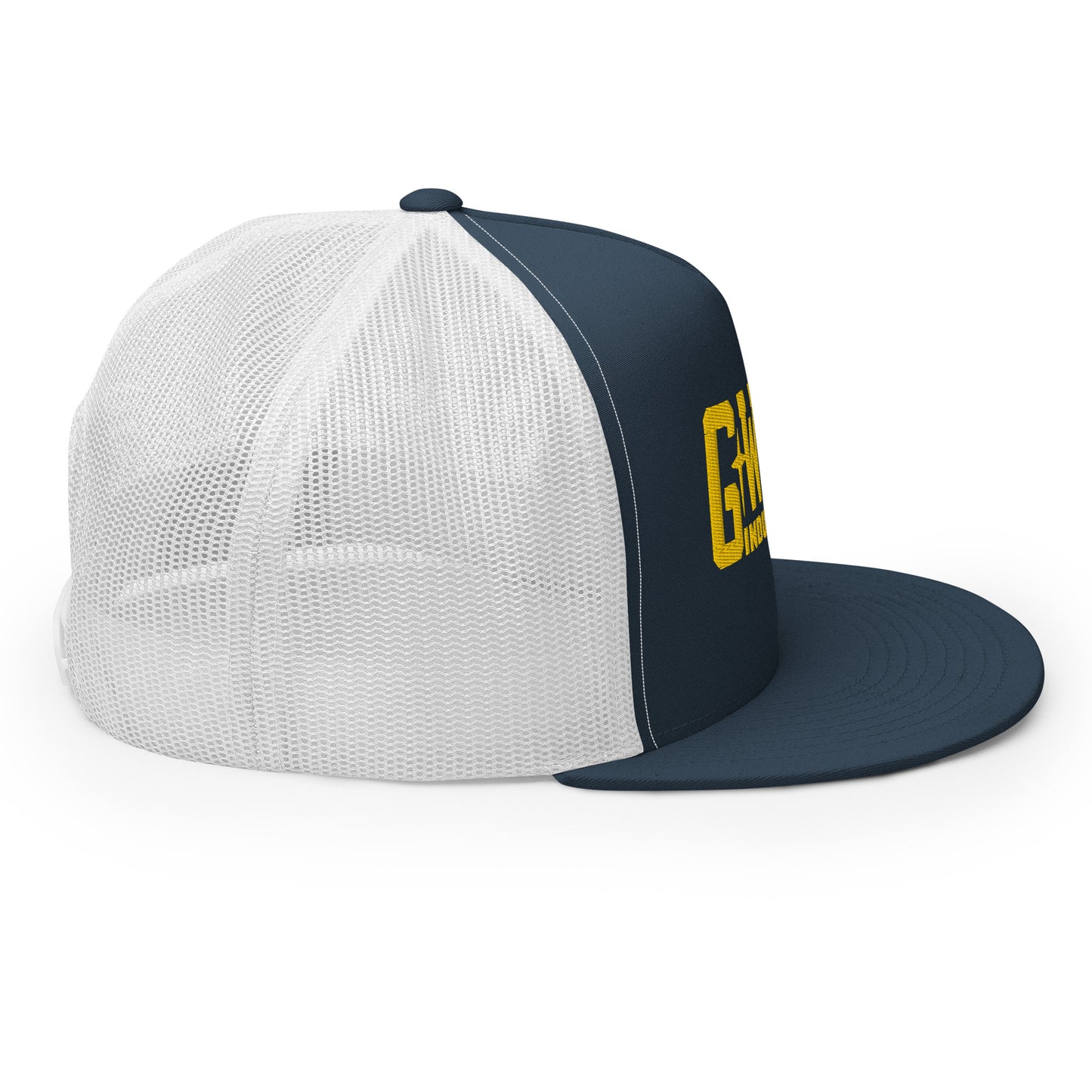 GWORD INDUSTRIES - THE LIVING TRUTH COLLECTION - Gold on Teal on White Back - Open Back Trucker Cap