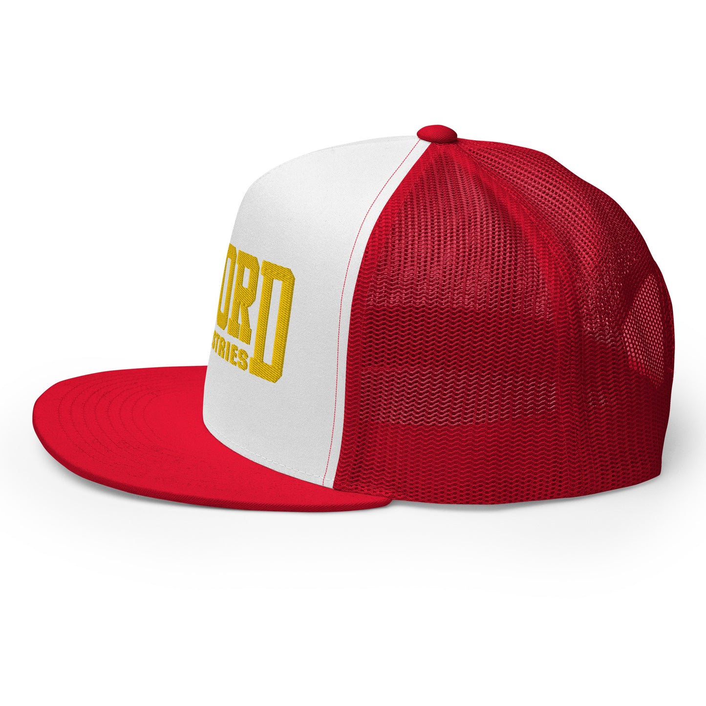 GWORD INDUSTRIES - THE LIVING TRUTH COLLECTION - Gold on White on Red Back - Open Back Trucker Cap