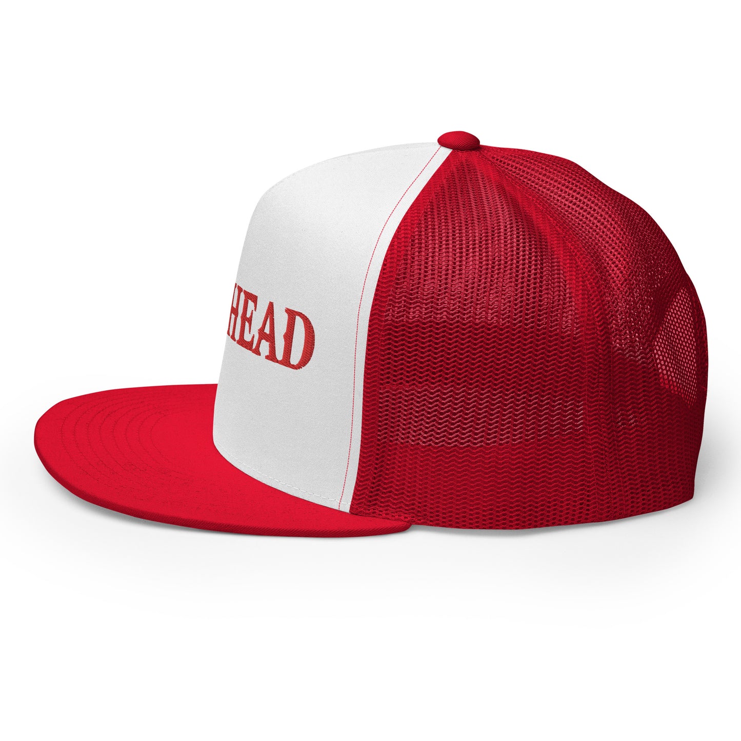 GODHEAD - CHRIST COLLECTION - BLOOD RED on WHITE on BLOOD RED Back - Open Back Trucker Cap