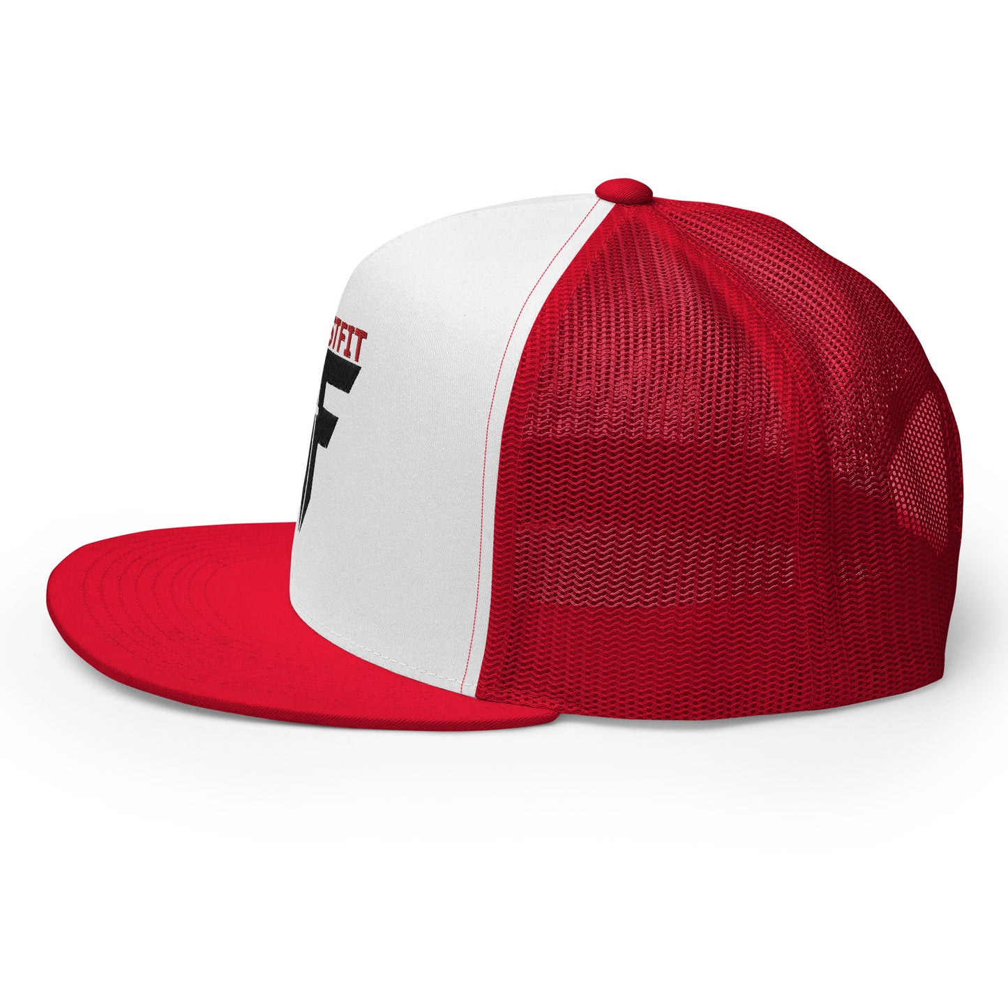CHRISTFIT - ORIGINAL COLLECTION - RED/BLACK on WHITE with RED BACK - Open Back Trucker Cap
