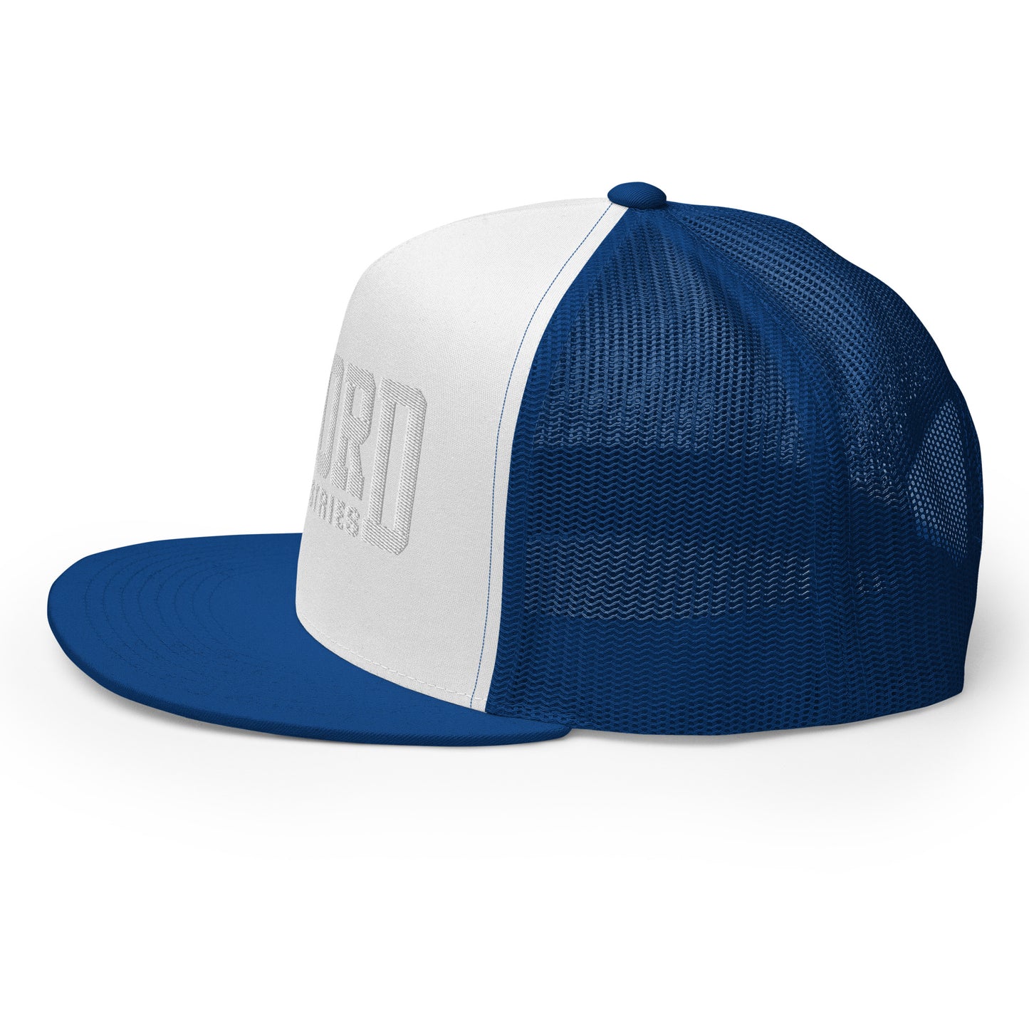 GWORD INDUSTRIES - THE LIVING TRUTH COLLECTION - White on White on Blue Back - Open Back Trucker Cap