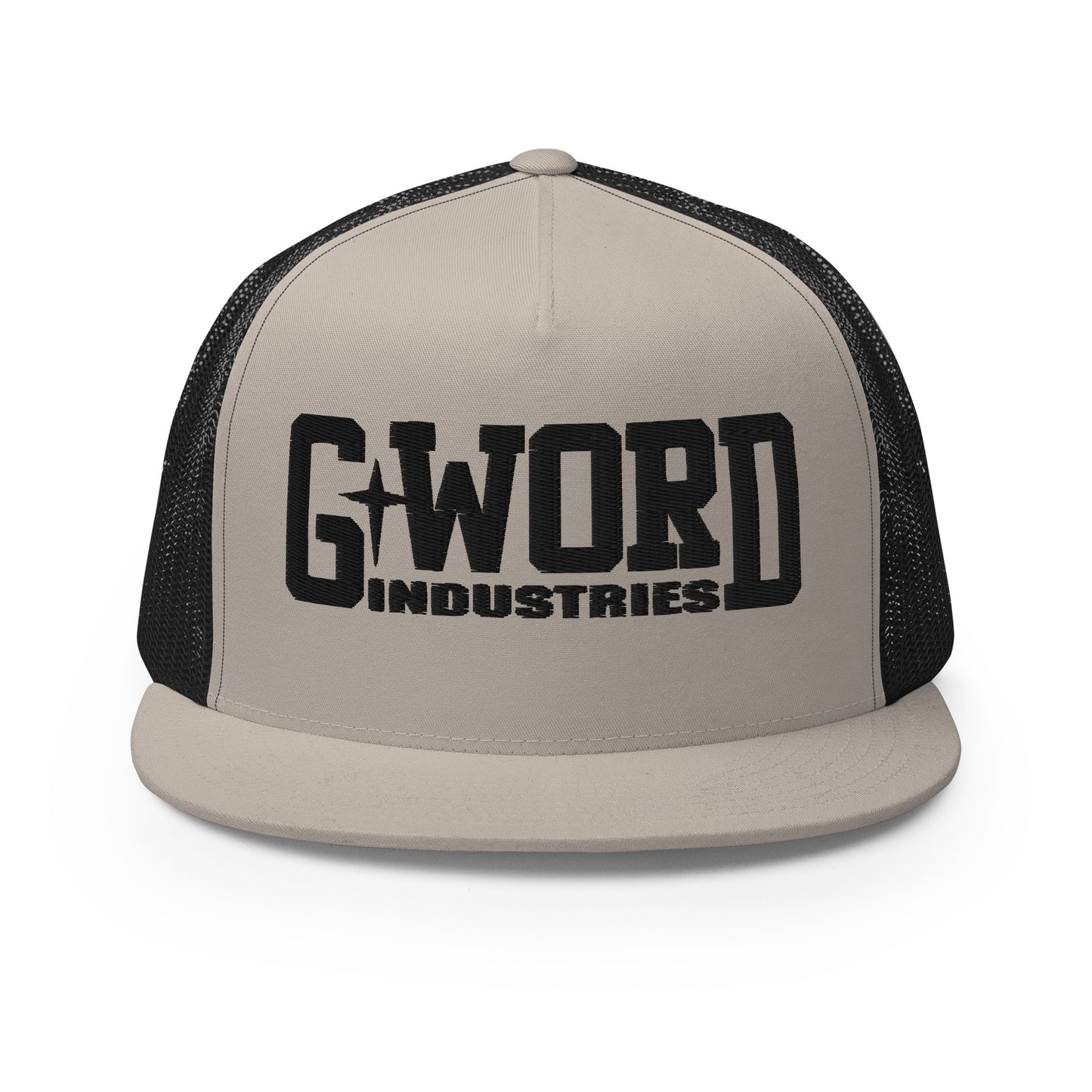 GWORD INDUSTRIES - THE LIVING TRUTH COLLECTION - Black on Silver on Black Back - Open Back Trucker Cap