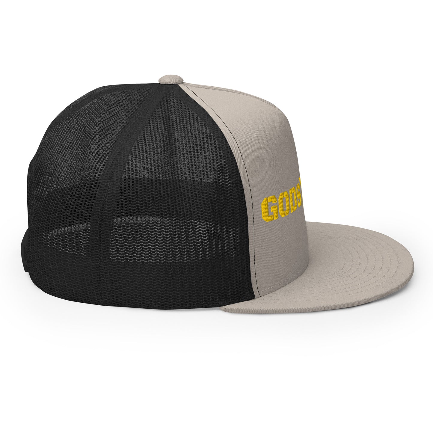 GODS ARMY - TRUE NORTH COLLECTION - Gold on Silver on Black Back - Open Back Trucker Cap