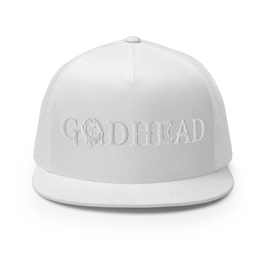 GODHEAD - CHRIST COLLECTION - WHITE on WHITE - Open Back Trucker Cap