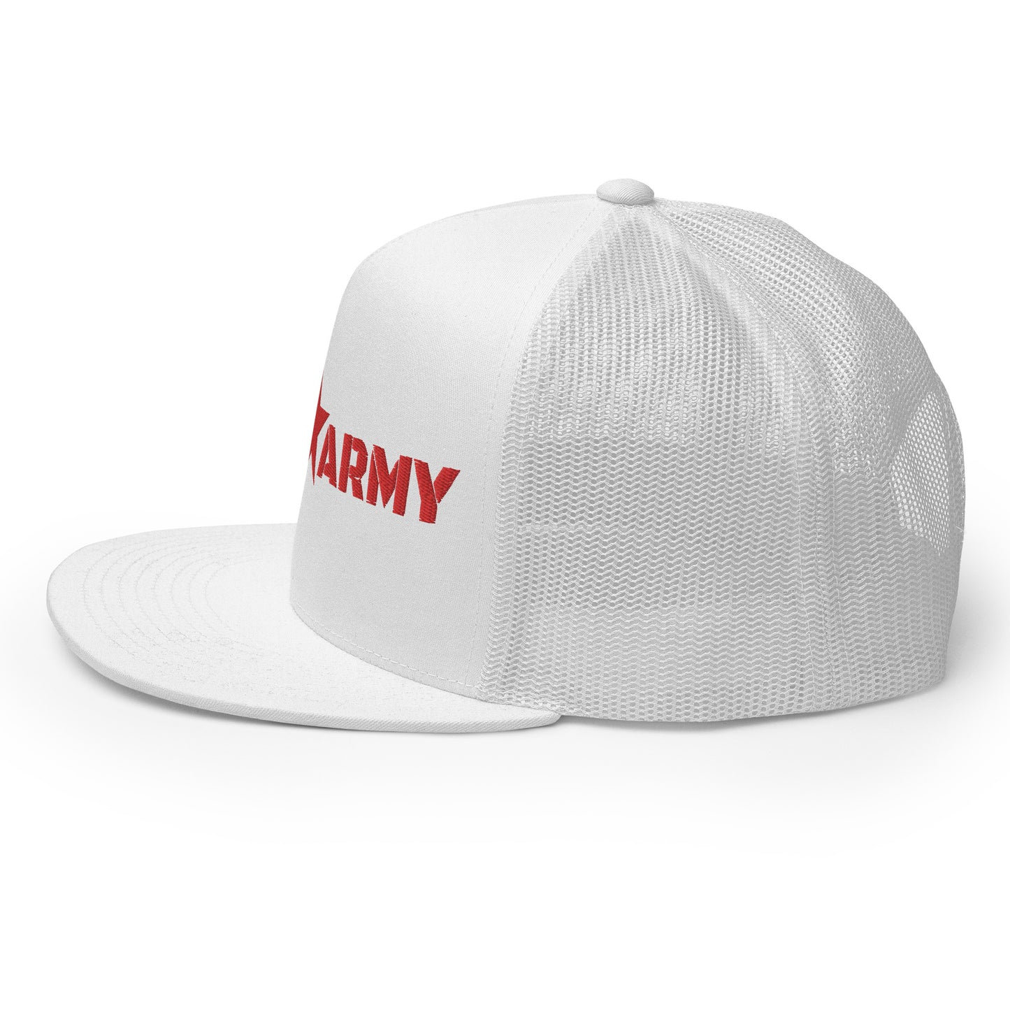 GODS ARMY - TRUE NORTH COLLECTION - Red on White on White Back - Open Back Trucker Cap