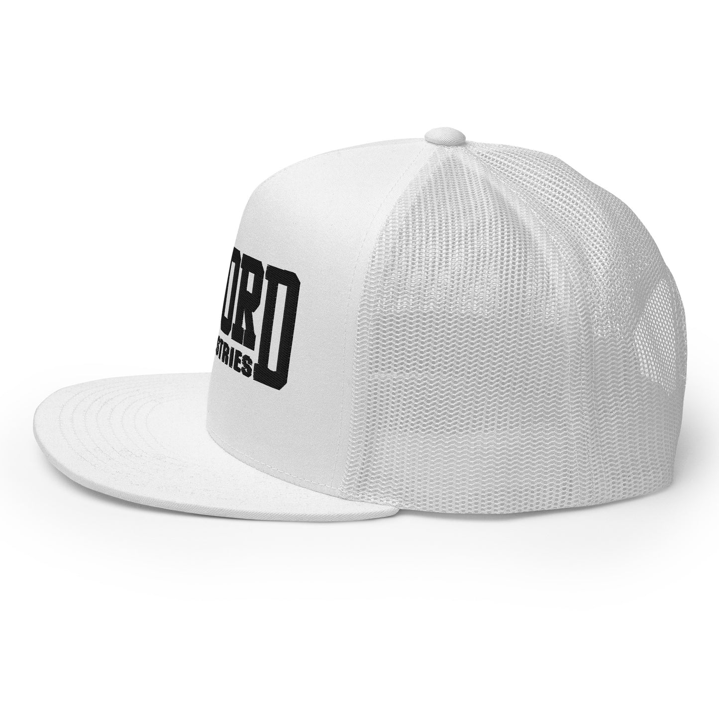 GWORD INDUSTRIES - THE LIVING TRUTH COLLECTION - Black on White on White Back - Open Back Trucker Cap
