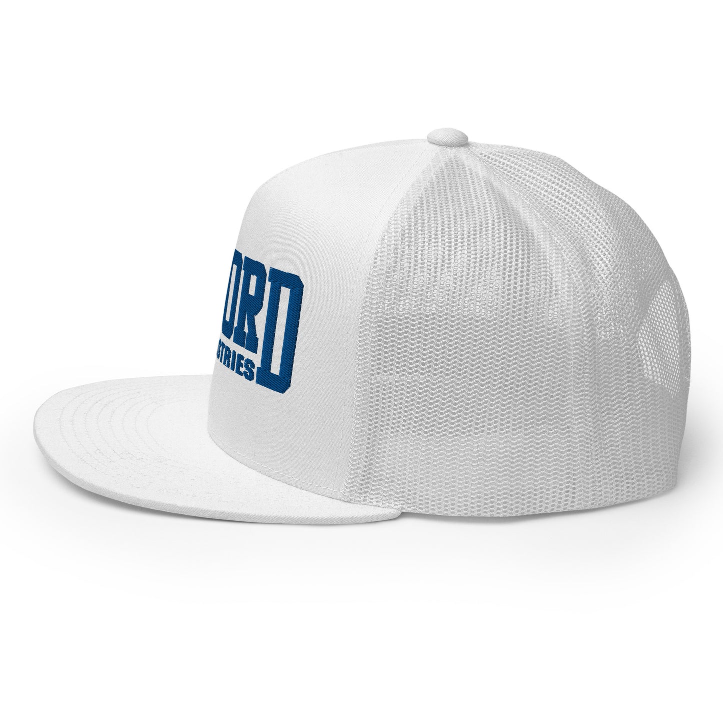 GWORD INDUSTRIES - THE LIVING TRUTH COLLECTION - Blue on White on White Back - Open Back Trucker Cap