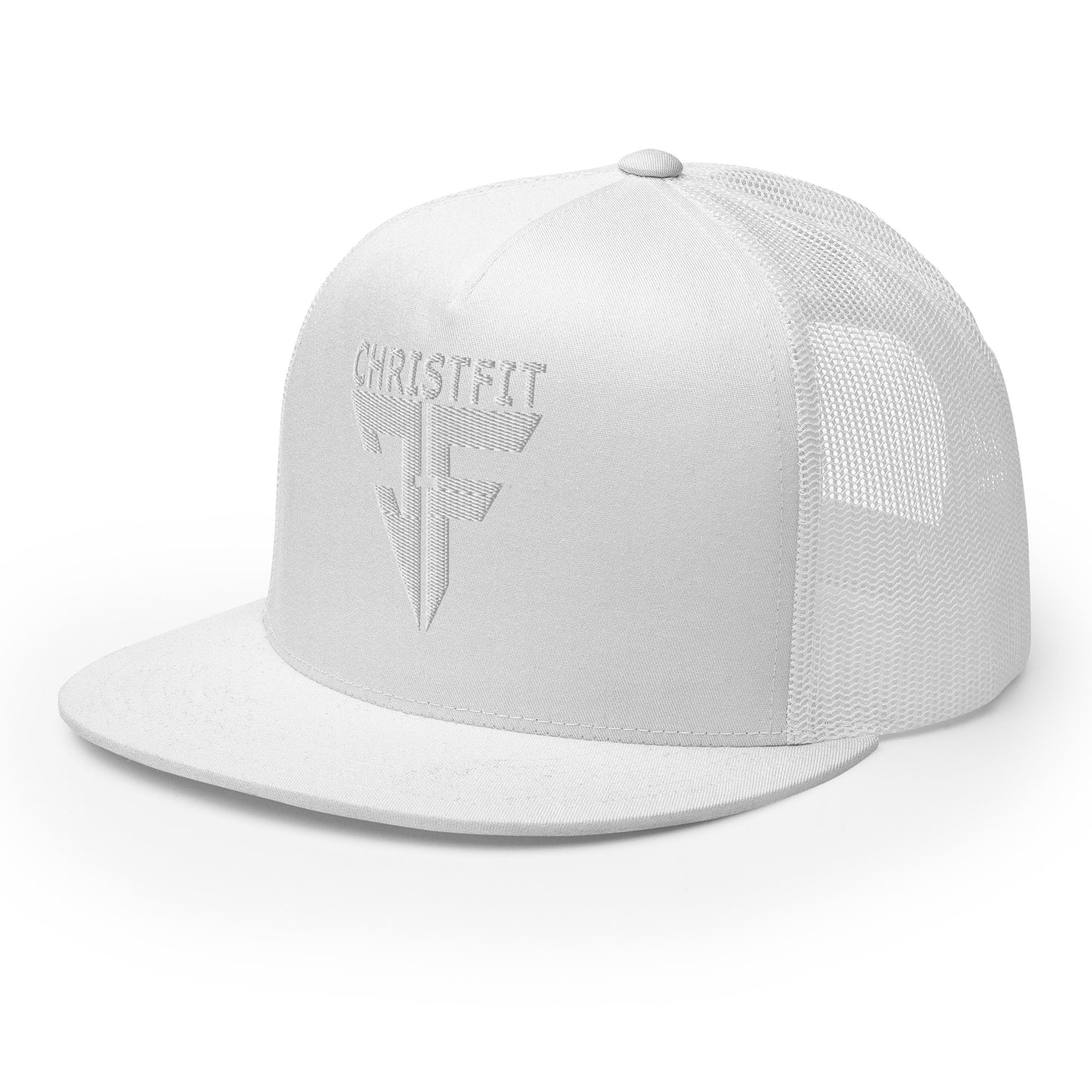 CHRISTFIT - ORIGINAL COLLECTION - WHITE on WHITE - Open Back Trucker Cap