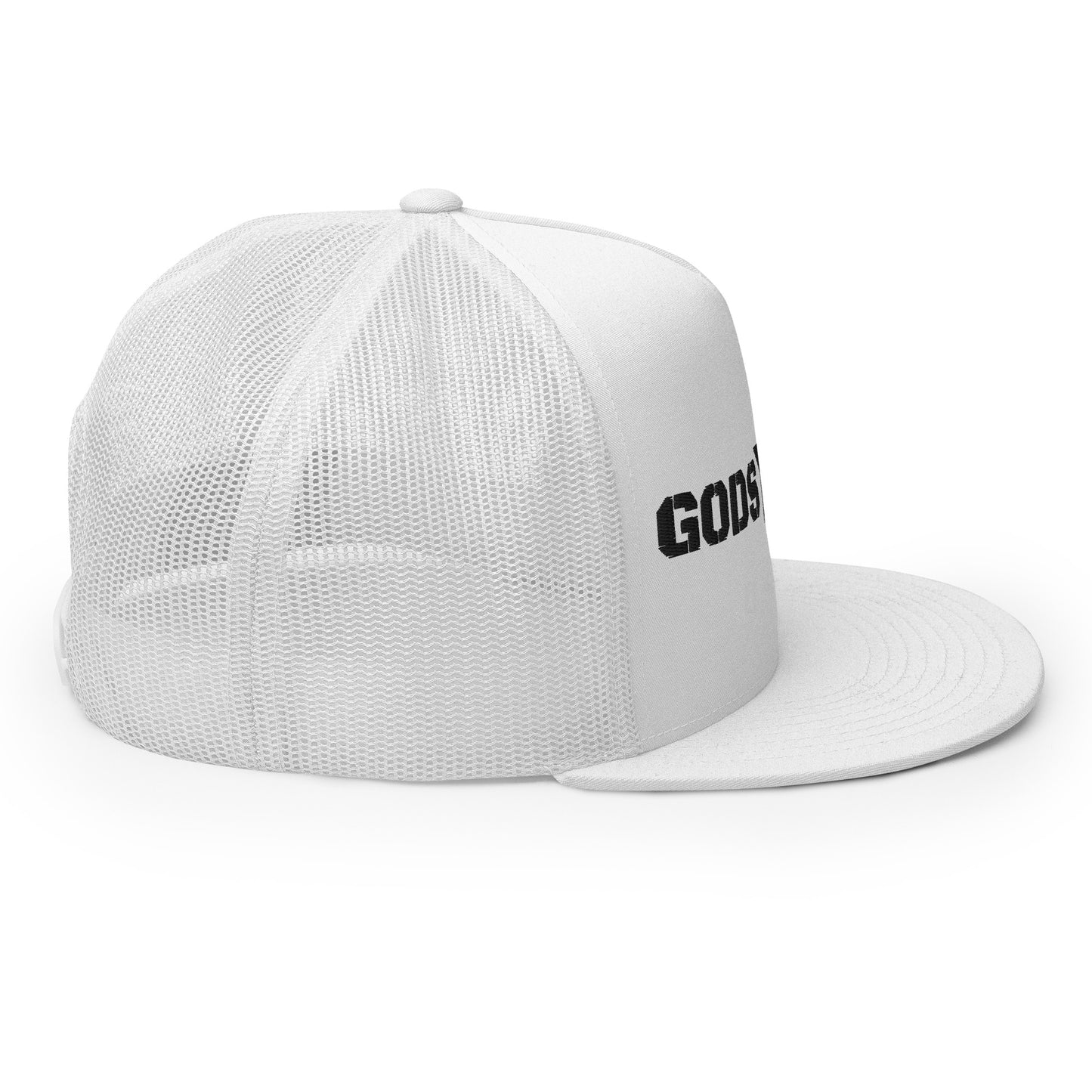 GODS ARMY - TRUE NORTH COLLECTION - Black on White on White Back - Open Back Trucker Cap