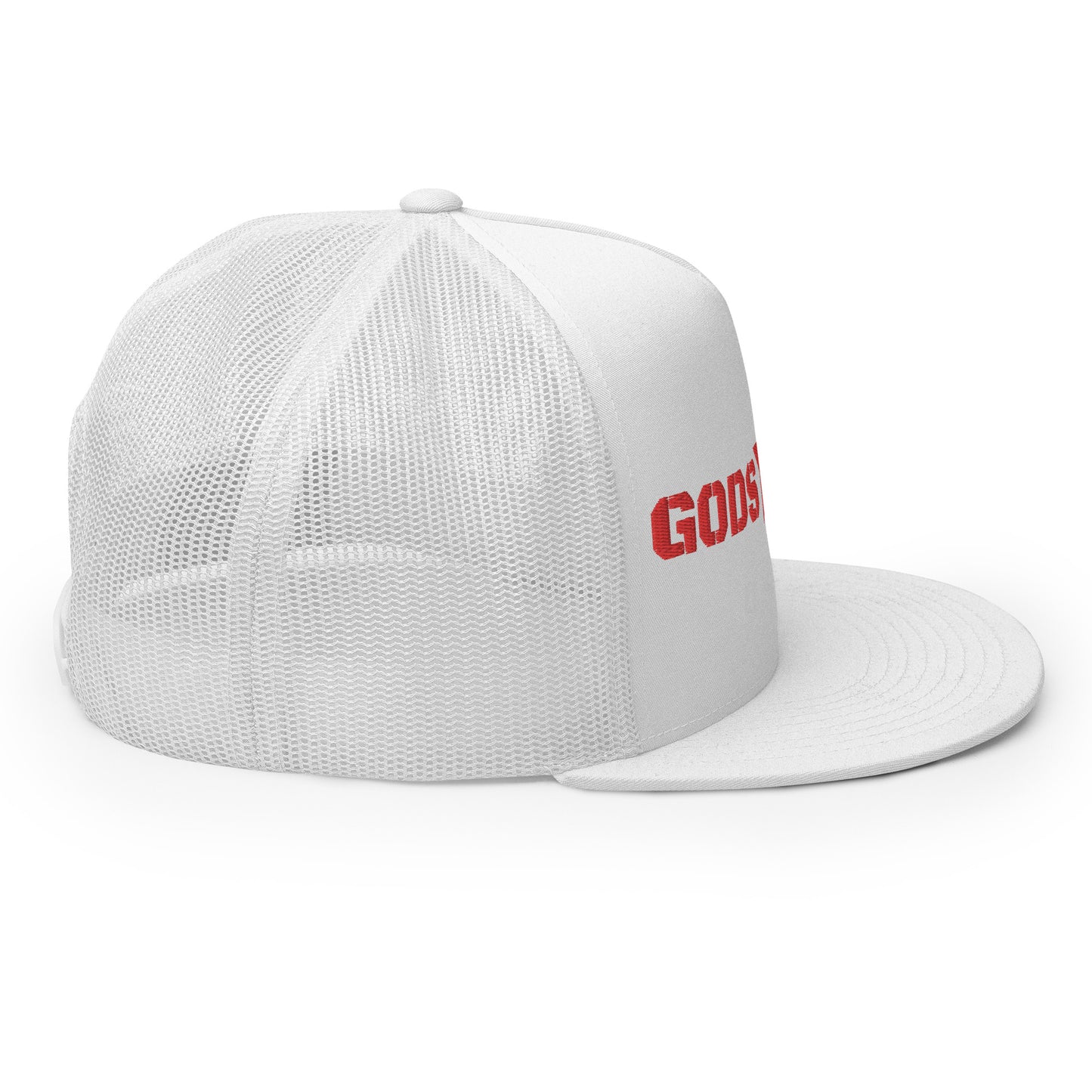 GODS ARMY - TRUE NORTH COLLECTION - Red on White on White Back - Open Back Trucker Cap