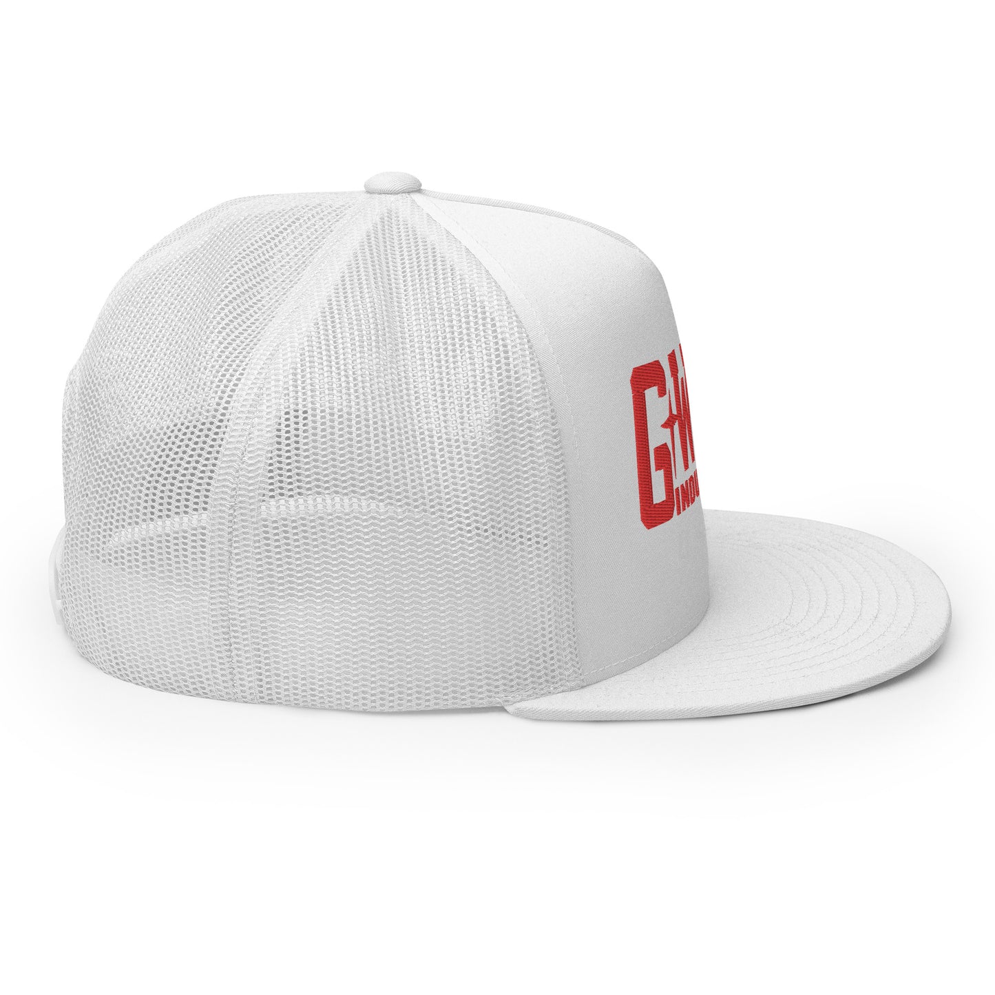 GWORD INDUSTRIES - THE LIVING TRUTH COLLECTION - Red on White on White Back - Open Back Trucker Cap