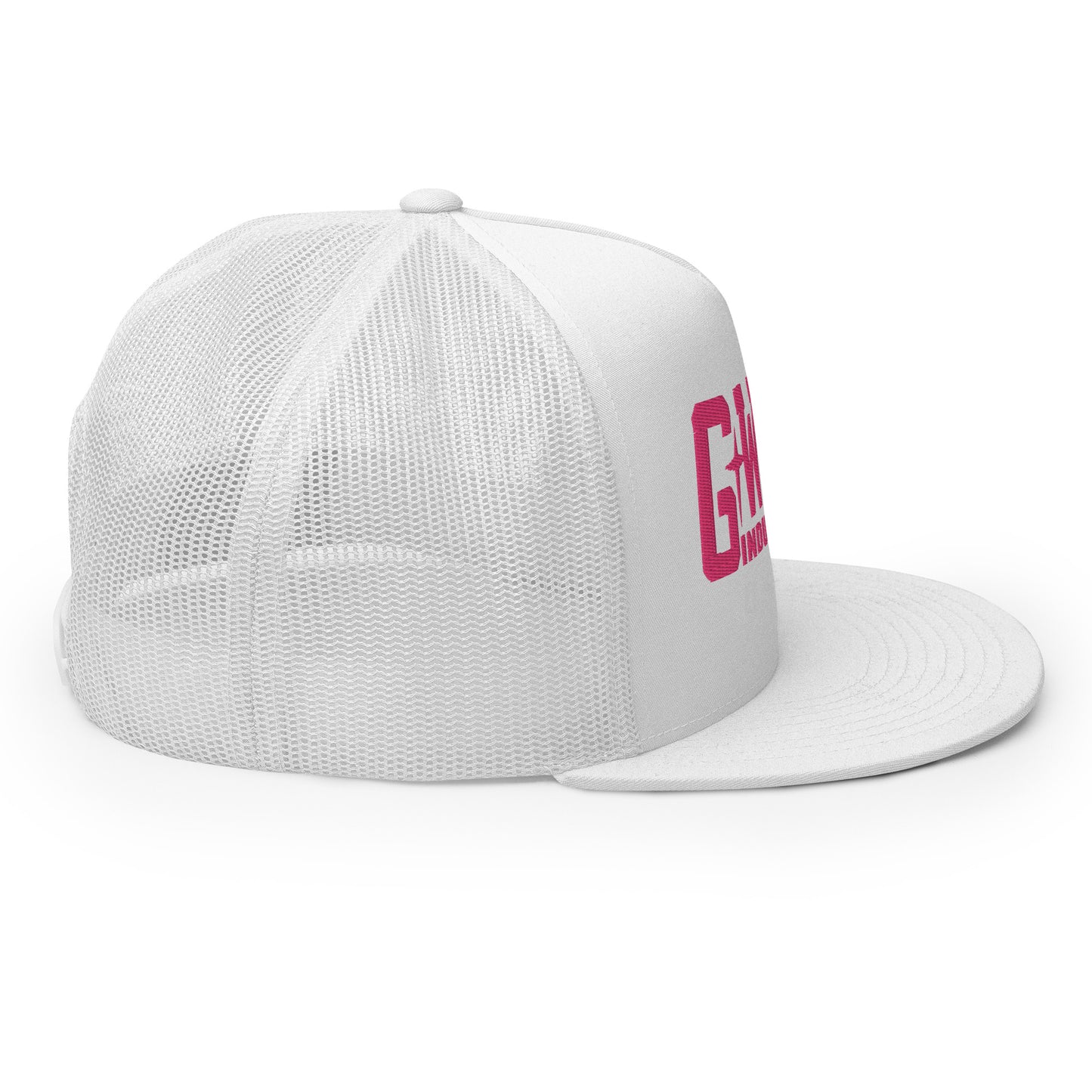GWORD INDUSTRIES - THE LIVING TRUTH COLLECTION - Pink on White on White Back - Open Back Trucker Cap