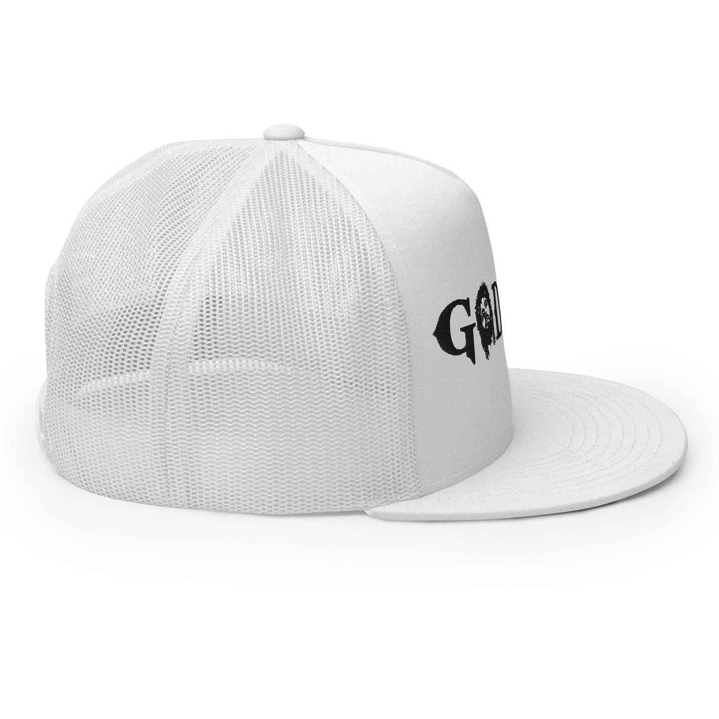 GODHEAD - CHRIST COLLECTION - BLACK on WHITE - Open Back Trucker Cap