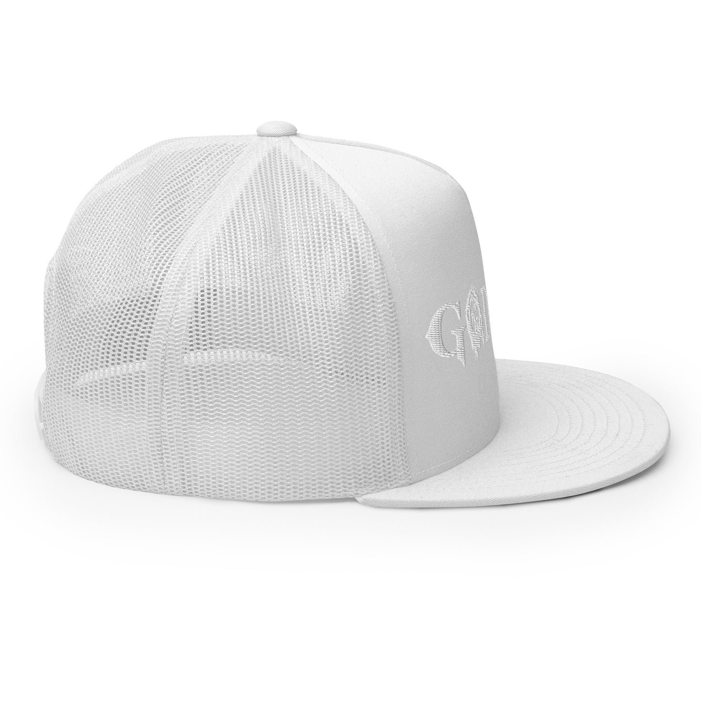 GODHEAD - CHRIST COLLECTION - WHITE on WHITE - Open Back Trucker Cap