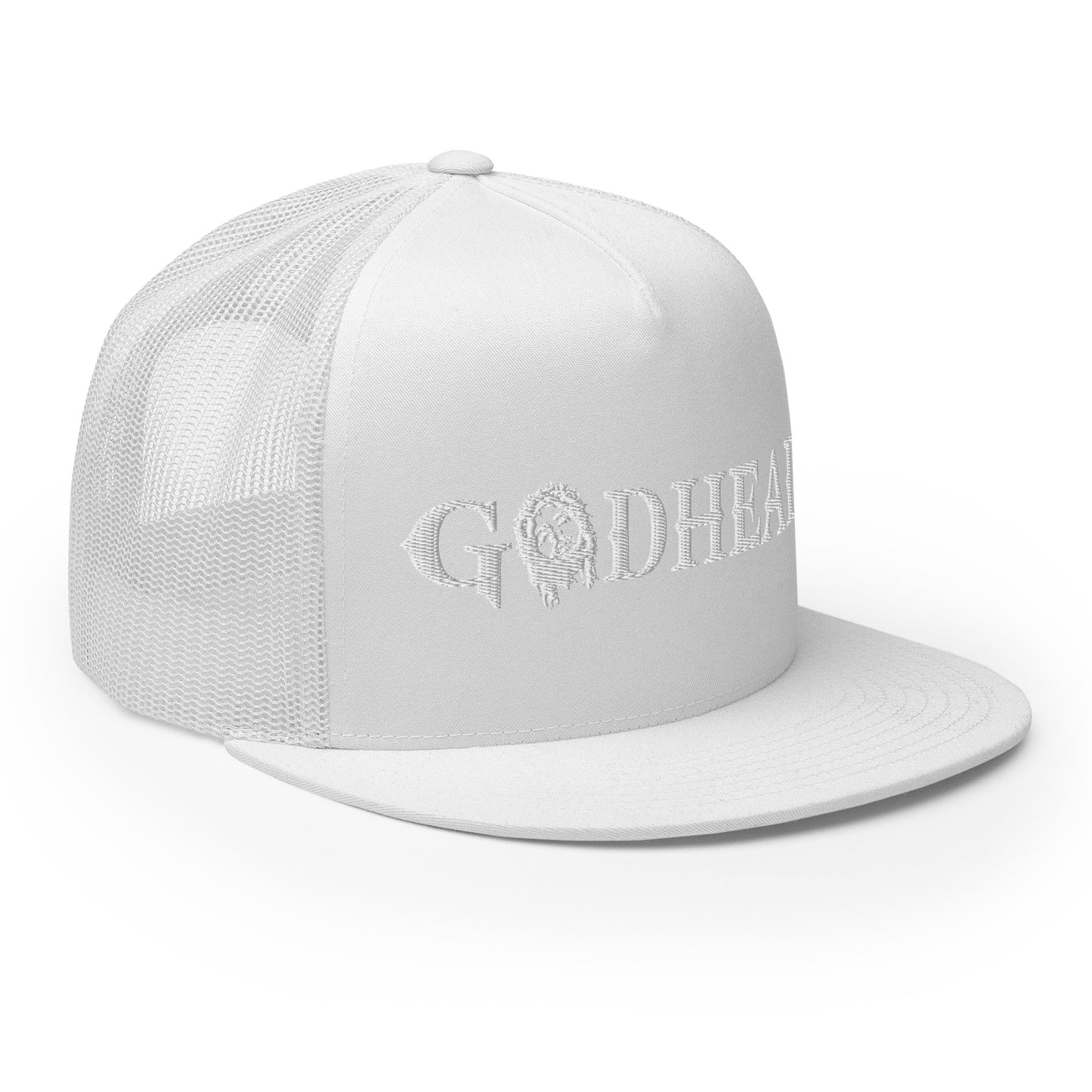 GODHEAD - CHRIST COLLECTION - WHITE on WHITE - Open Back Trucker Cap