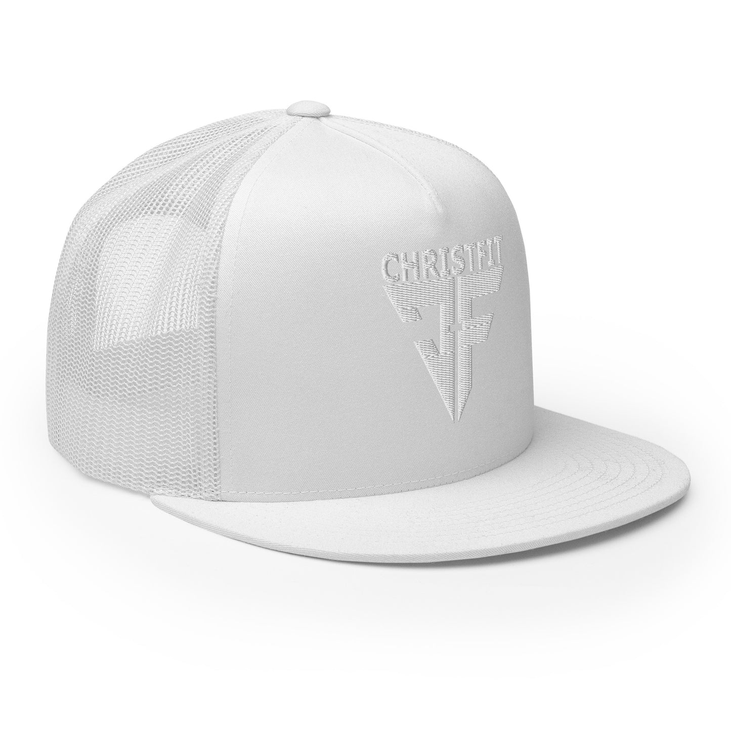 CHRISTFIT - ORIGINAL COLLECTION - WHITE on WHITE - Open Back Trucker Cap