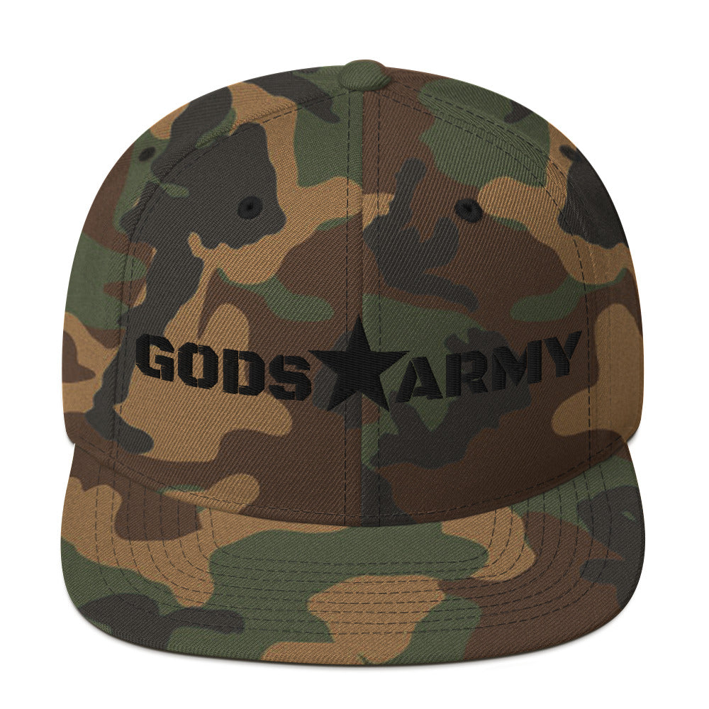 GODS ARMY - TRUE NORTH COLLECTION - Black on Green Camo - Snapback Hat