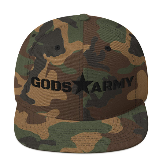 GODS ARMY - TRUE NORTH COLLECTION - Black on Green Camo - Snapback Hat