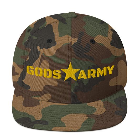 GODS ARMY - TRUE NORTH COLLECTION - Gold on Green Camo - Snapback Hat