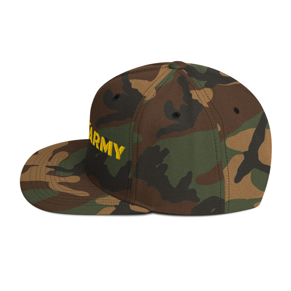 GODS ARMY - TRUE NORTH COLLECTION - Gold on Green Camo - Snapback Hat