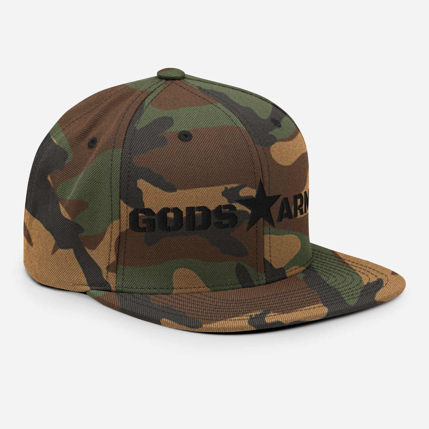 GODS ARMY - TRUE NORTH COLLECTION - Black on Green Camo - Snapback Hat