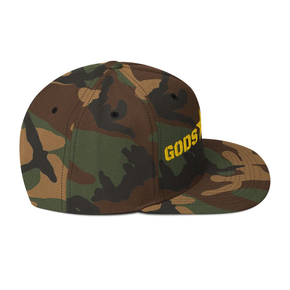 GODS ARMY - TRUE NORTH COLLECTION - Gold on Green Camo - Snapback Hat