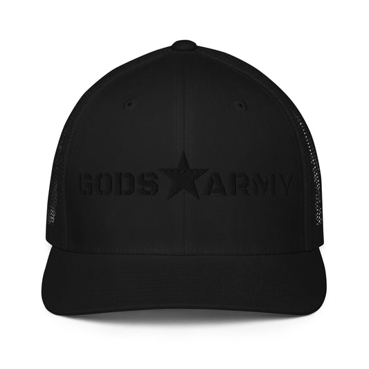 GODS ARMY - TRUE NORTH COLLECTION - Black on Black - Closed-back trucker cap