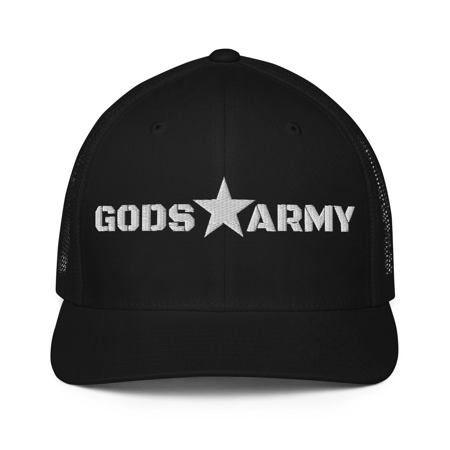 GODS ARMY - TRUE NORTH COLLECTION - White on Black - Closed-back trucker cap