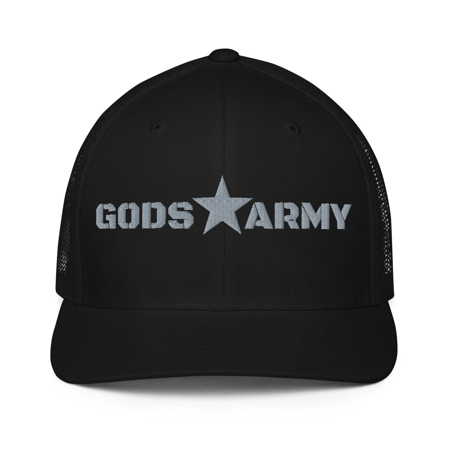 GODS ARMY - TRUE NORTH COLLECTION - Grey\Gray on Black - Closed-back trucker cap