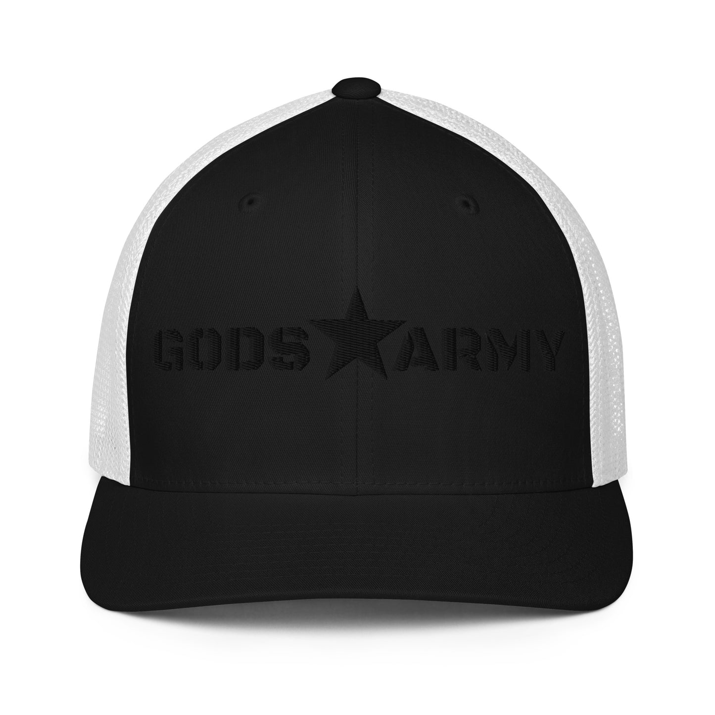 GODS ARMY - TRUE NORTH COLLECTION - Black on Black with White Back - Closed-back trucker cap