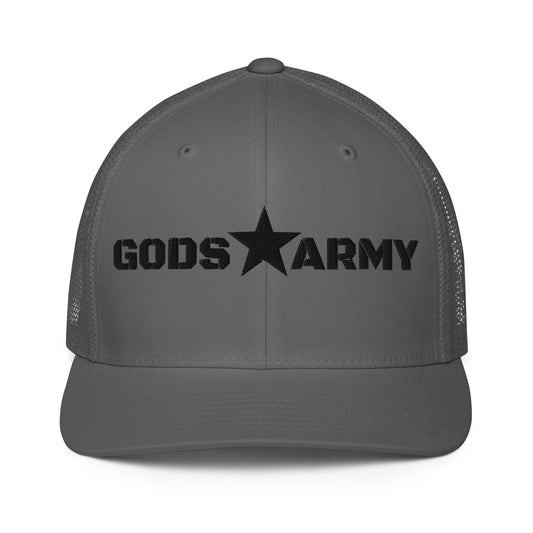 GODS ARMY - TRUE NORTH COLLECTION - Black on Grey/Gray - Closed-back trucker cap