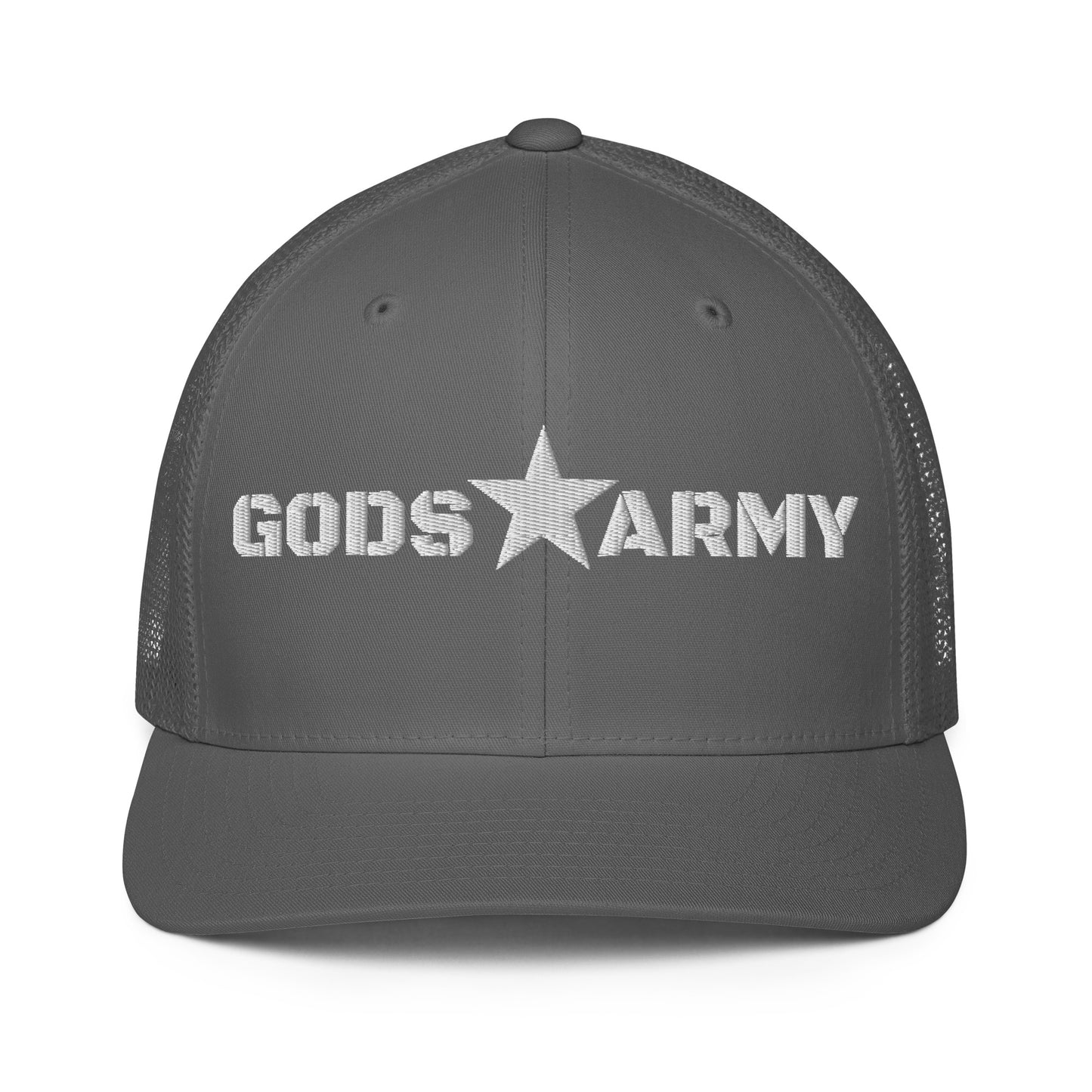 GODS ARMY - TRUE NORTH COLLECTION - White on Grey\Gray - Closed-back trucker cap
