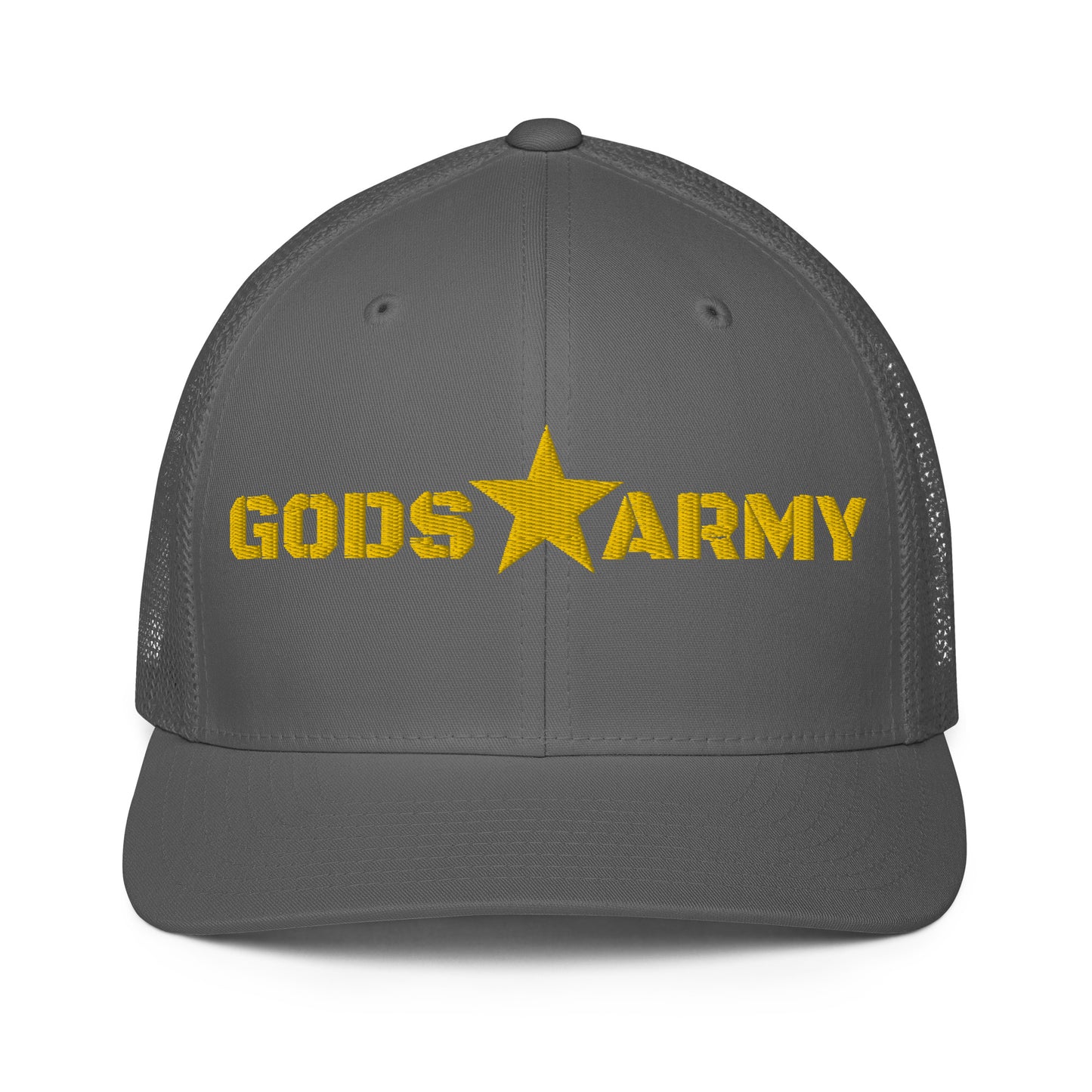 GODS ARMY - TRUE NORTH COLLECTION - Gold on Grey\Gray - Closed-back trucker cap
