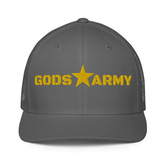 GODS ARMY - TRUE NORTH COLLECTION - Gold on Grey\Gray - Closed-back trucker cap