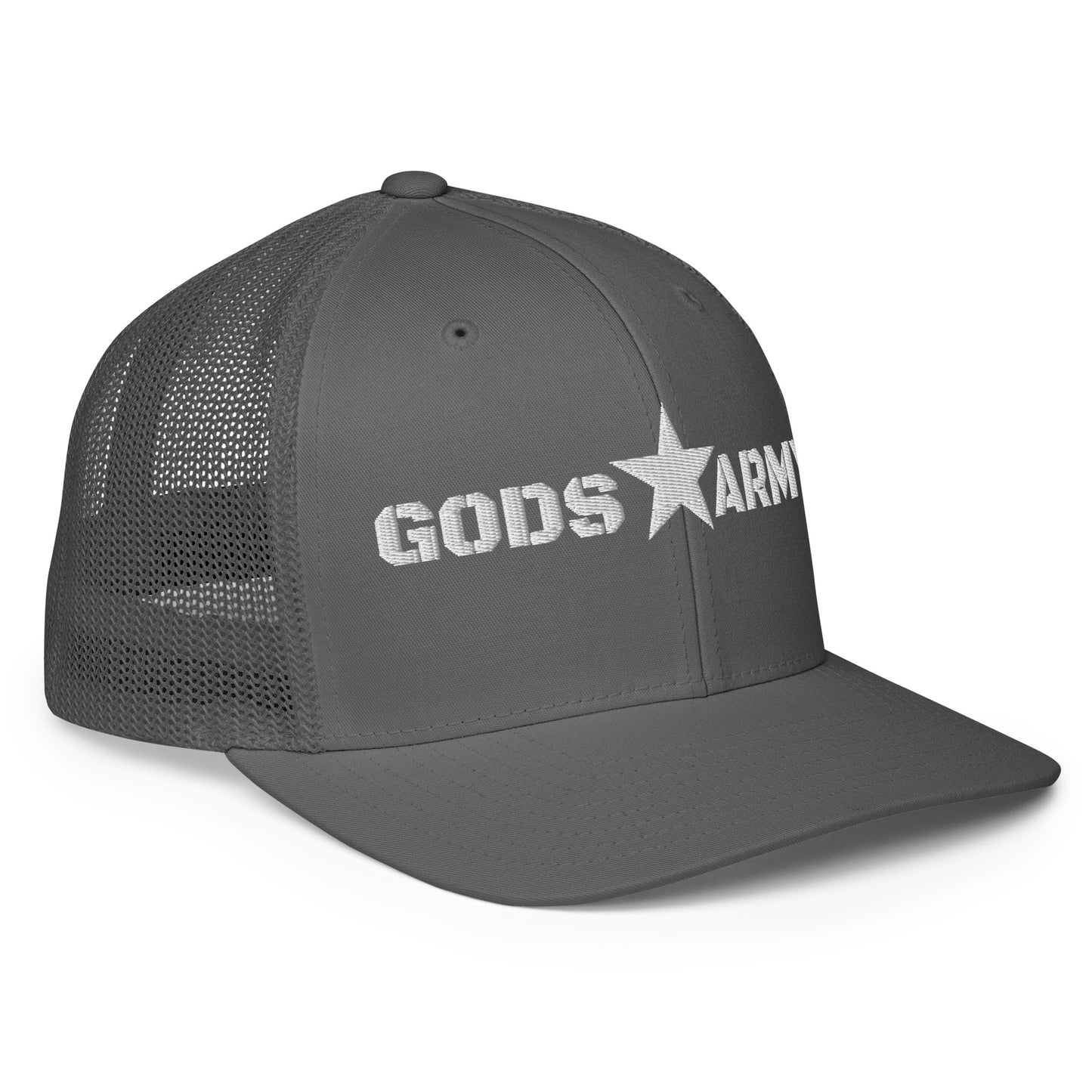 GODS ARMY - TRUE NORTH COLLECTION - White on Grey\Gray - Closed-back trucker cap