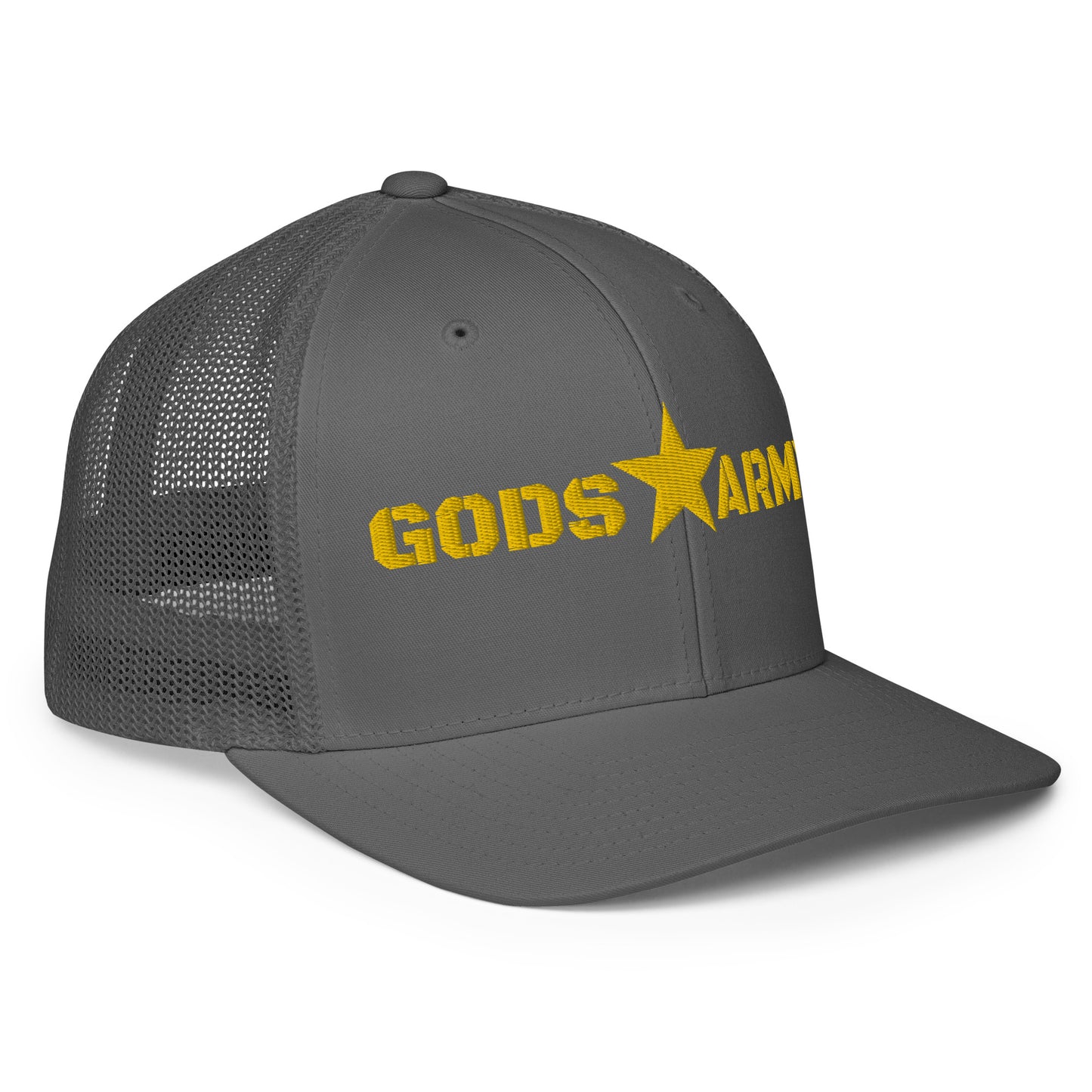 GODS ARMY - TRUE NORTH COLLECTION - Gold on Grey\Gray - Closed-back trucker cap