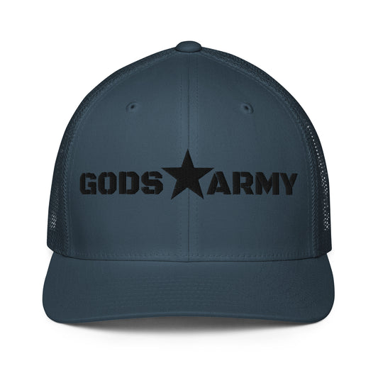 GODS ARMY - TRUE NORTH COLLECTION - Black on Teal - Closed-back trucker cap