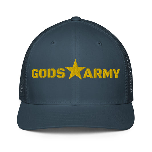 GODS ARMY - TRUE NORTH COLLECTION - Gold on Teal - Closed-back trucker cap