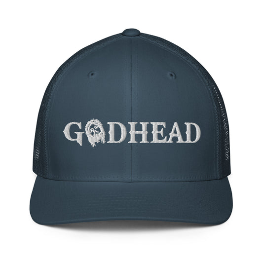 GODHEAD - CHRIST COLLECTION - WHITE on TEAL - Closed Back Trucker Cap