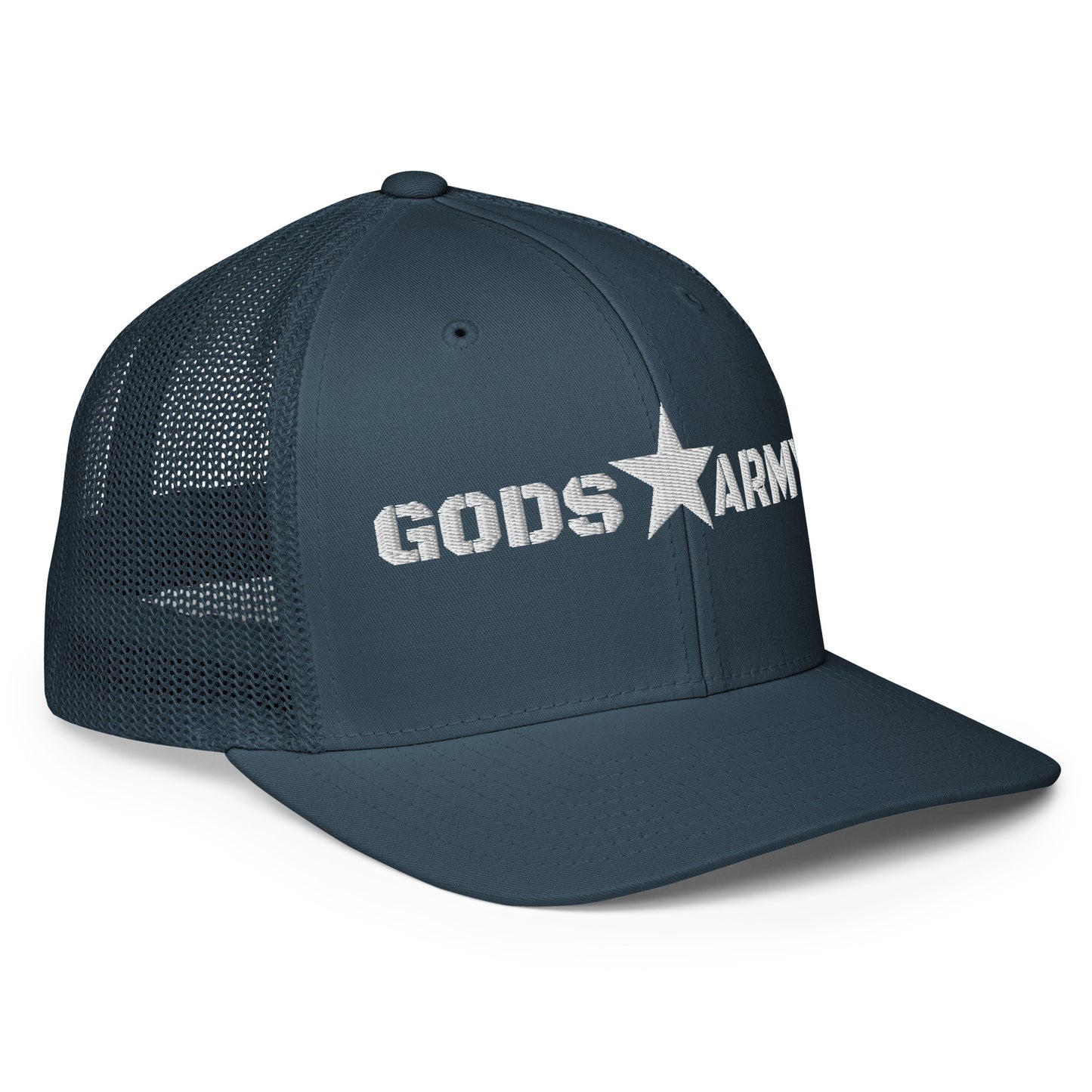 GODS ARMY - TRUE NORTH COLLECTION - White on Teal - Closed-back trucker cap