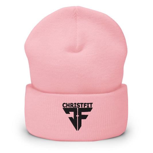 CHRISTFIT - ORIGINAL COLLECTION - BLACK on PINK - Cuffed Beanie