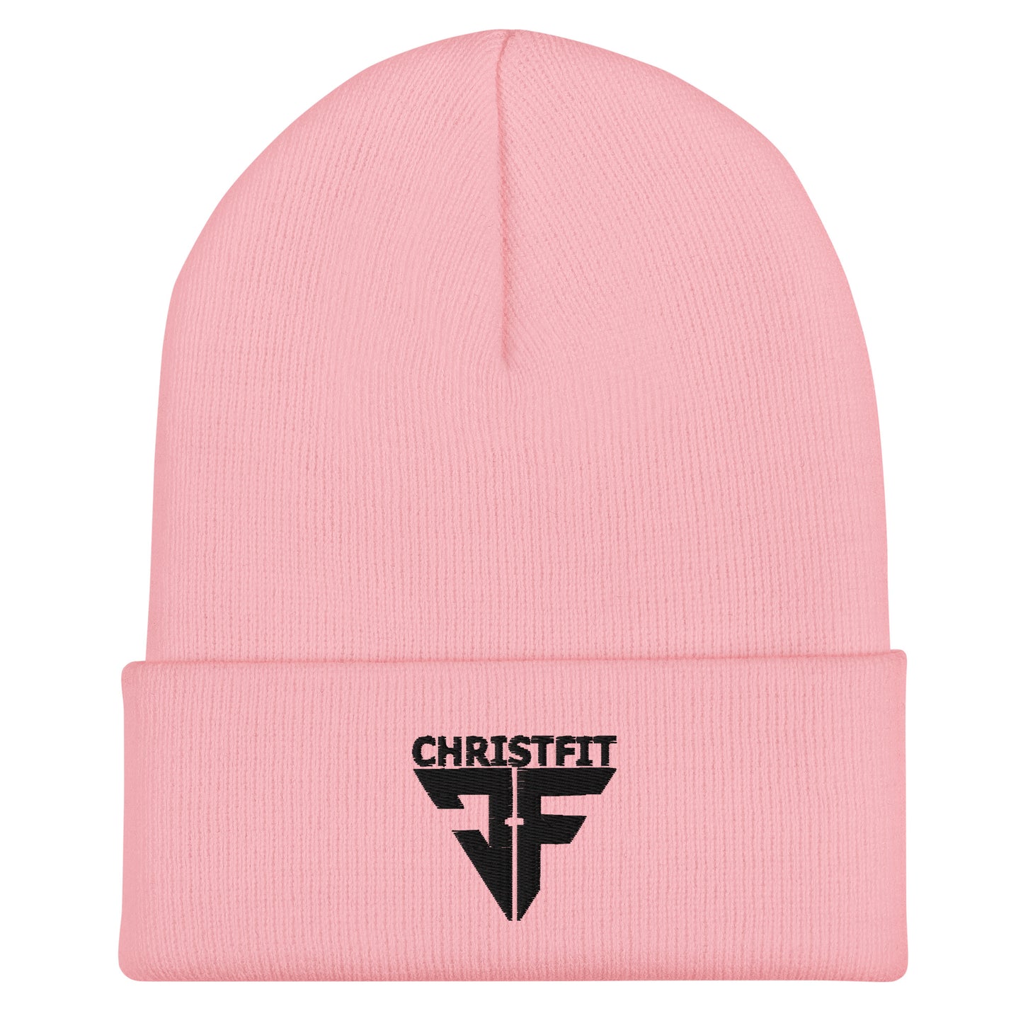 CHRISTFIT - ORIGINAL COLLECTION - BLACK on PINK - Cuffed Beanie