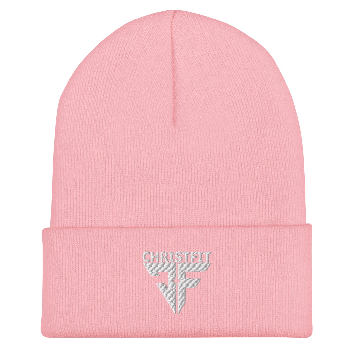 CHRISTFIT - ORIGINAL COLLECTION -  WHITE on PINK - Cuffed Beanie
