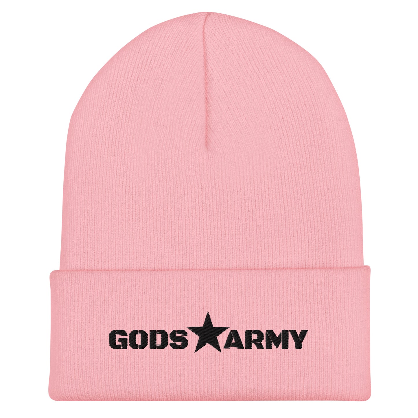 GODS ARMY - TRUE NORTH COLLECTION - Black on Pink - Cuffed Beanie